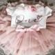 Baby pink Personalised Cake smash baby One Birthday tutu outfit, rainbow baby, first birthday, dusky pink, 1st birthday,outfit, flower girl