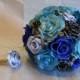 Mossy Oak Camo True Timber Blue Camo Blue Silk Flowers Bullet Bouquet
