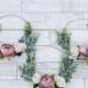 Bridesmaid hoop Bouquet, flower girl basket, wreath bouquet, mauve bouquet