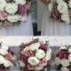 Wedding bouquet, Dusty Rose, mauve  and  Ivory Bridesmaids bouquet, Wedding Flowers, custom bouquet, Corsage, bridal Flower Package