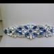 Something Blue Wedding Belt, Bridal Belt, Sash Belt, Clear & Blue Crystal Rhinestones  - Style B200999BL