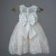 Ivory lace applique champagne tulle pretty wedding flower girl dress. W0010M