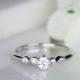 Petite Dainty CZ Five-stone Ring in Sterling Silver Dainty Engagement Ring Stackable Ring Promise Ring Simple Ring S129