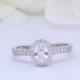 1.21 Carat Oval Wedding Engagement Floral Art Deco Vintage Ring Bridal Promise Round Diamond CZ Solid 925 Sterling Silver