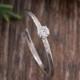 Moissanite Engagement Ring, Diamond engagement ring, Minimalist Engagement Ring, Dainty Promise Ring, Dainty Engagement Ring