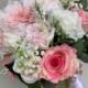 Pink bridal bouquet/Faux flowers bride bouquet/Bridal bouquet with roses/Wedding bouquet with artificial flowers/Silk Wedding flowers decor/