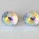 Titanium earrings, 8mm AB Clear Swarovski crystal ball studs,Hypoallergenic, Rainbow Crystal ball earrings, sensitive ears