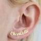 Name Earrings - 24k Gold Personalized Earring - Custom Earring Personalized Jewelry - Name Ear Climber Gold Earring - Earrings PAIR