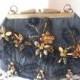 Mary Frances Black Handbag, Black Bead Evening Bag, Statement Bag, Designer Handbag, Glam Black Bag, Collectible Mary Frances  EB-0277