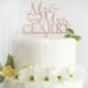 Rustic Mr and Mrs Name Wedding Cake Topper 