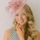 Blush Pink Fascinator, The Brynlee Women's Tea Party Hat, Hat with Veil, Kentucky Derby Hat, Fancy Hat, wedding hat, British Hat