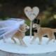 Golden Retriever-Dog-Bride-Groom-Wedding-Animal-Cake Topper-4 inch-6 inch-unique- Groom's cake topper
