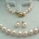 BEST SELLER Akoya Cultured Shell Pearl Jewelry Set Necklace Earrings