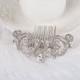 Rhinestone Bridal Comb Large Crystal Bridal Art Deco Hair Comb, Great Gatsby, Hairpiece, Bridal Hair Accessory, Crystal Headpiece AMELIA