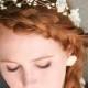 Woodland Wedding Rustic Bridal Wreath Flower Crown with Ribbon Ties Wedding Headpiece Rustic Wedding Headband Bridesmaid or Flower Girl Hair