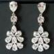 Bridal Cubic Zirconia Earrings, Chandelier Crystal Wedding Earrings, Clear CZ Dangle Earrings, Sparkly Silver Earring, Statement Earrings