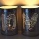 Personalised Ten Year Wedding Anniversary Heart Upcycled Tin Can Lantern Set