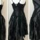 Black goth dress. Witches dress Trashed dress. One of a kind RawRags