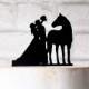 Horse Bride and Groom Silhouette Wedding Cake Topper Decoration