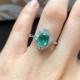 Emerald Color Engagement Ring, Promise Ring, Vintage Anniversary Ring, Bridal Jewelry, Vintage Jewelry, Gift for Her,  14K White Gold Plated