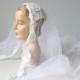 Vintage Wedding Veil Headpiece Lace 1960s Elbow Length