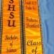 Graduation stoles/Four Letters vertically /Two Lines each side Horizontally/Class of 202X / Diamond Rhinestone Mesh / Design your stoles