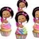Baby Girl cupcake toppers,cakepop toppers,cupcake decors