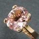 AAAA Oval Peach Pink Morganite   12x10mm  3.74 Carats   in 14K Rose gold ring. 1147