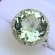 AAAA  Green Amethyst  12mm  5.52 carats   in 14K White gold Diamond Halo ring with  .15 carats of  VS diamonds 0842