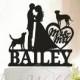 Couple Wedding Cake Topper,Cake topper with dogs,Dogs wedding cake topper,Dogs cake topper,Dog Silhouette Cake Topper,Cake Topper A009