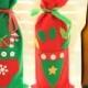 #beterwedding Red Wine Bottle Cover Bags Santa Summer Party doorgift HH105