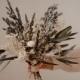 Dried Eucalyptus Bouquet / Dried Real Baby's Breath And Straw Flowers Wedding Bouquet