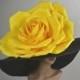 Over Size 8" Black Hat Yellow Rose Kentucky Derby Hat Woman Hat Party Tee Summer Hat