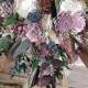 Dusty shades of rose cascading bouquet, sola wood flowers