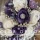 Silver Brooch and Glitter Wood Flower Bouquet, mulitple colors available, bridal bouquet, bridesmaid bouquet, flower girl bouquet