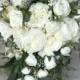 Cascade Wedding bouquet, Bridal bouquet, White & Ivory silk wedding flowers, Cascade Bridal flowers, Peony bouquet, Silk Bridal bouquet