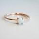 EVA - Round White Australian Opal Petite Solitaire Engagement Ring 