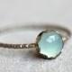 Blue chalcedony gemstone ring
