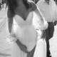 Strapless Wedding dress from Chiffon , wedding dresses with sleeves, Open Leg gown, Airy dress, Modern Wedding Dress, Light gown