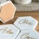 Marble Place Cards - Modern Wedding Place Card and Favor - Personalized Coaster