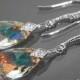 Aurora Borealis Crystal Earrings, Swarovski AB Crystal Silver Earrings, Teardrop Crystal Bridal Dangle Earrings, Wedding Bridesmaids jewelry