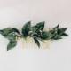 Greenery hairpiece, faux greenery hair comb, white and greenery headdress, leaf hair comb, greenery clip