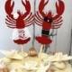 Lobster wedding cake topper-lobster-wedding cake topper-lobster lover-crab-beach wedding-destination wedding