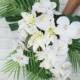 Wedding Bouquet, White Tropical Bouquet, Tropical Bouquet, Beach Wedding Bouquet, Orchid Bouquet, Silk Wedding Bouquet, Lily Bouquet