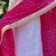 Bandhani  Tie and Dye Stole, Bandhej Silk Embellished Stole with golden gota patti lace Indian Dupatta dark Pink Color