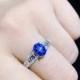 Natural Blue Star Sapphire Engagement Rings for Women 6x8mm Gemstones Genuine 925 Sterling Silver Platinum Plated Women’s Ring