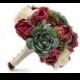 Real Touch Artificial Succulents Burgundy White Peonies Bridal Cascade Bouquet Bridesmaids Bouquets Prom Wedding Flowers Centerpieces Arch
