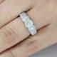 925 Sterling Silver Round Halos Half Eternity Diamond Simulant CZ Engagement Ring Wedding Band Women Size 2.5-15 ML1328