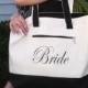 Bride Tote Bag: Heavy Canvas Zippered  Tote Bag, Bridal Shower Gift, Bachelorette Party, Engagement, Carryall, Tote Bag