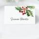Watercolor Holly Place Cards , Christmas Escort Cards, Christmas Place Cards, Escort Cards-Printable Place Cards, Xmas Name Cards, SN012C_PC